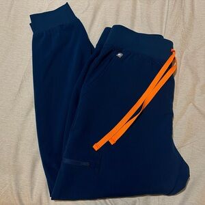 💙 FIGS Deep Reef High-Waisted Scrub Joggers - Small Petite 💙